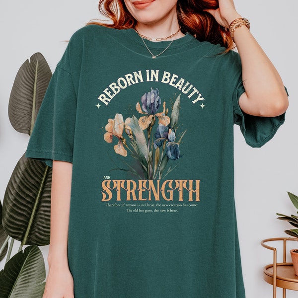 Christian Floral Tee, Biblical Verse Shirt, Christian Gifts For Women Religious T-Shirt, Church Shirt, Comfort Color Retro Vintage Shirt