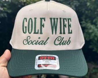 Custom Golf Wife Hat, Embroidered Snapback Cap, Personalized Golf Gift For Her, Otto Two Tone Hat, Golf Club Wifey Hat, Golf Party Favors