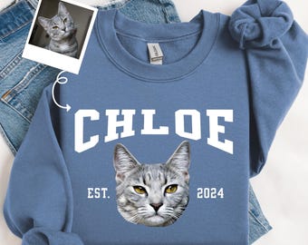 Custom Pet Photo Sweatshirt: Personalized Cat or Dog Gift