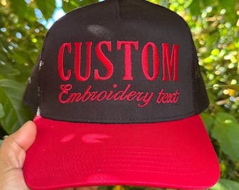 Custom Embroidered Trucker Hat, Personalized 5 Panel Baseball Cap, Custom Text Dad Hats, Business Merch, Gift for Him, Snapback Caps 32-285