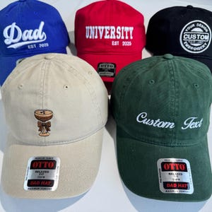 Embroidered Hats With Text or Logo, Personalized Dad Hat, Custom Logo Embroidered Hat, Custom Baseball Cap, Custom Hats, Embroidery Cap