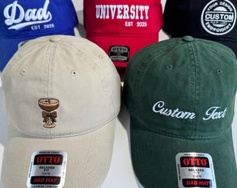 Embroidered Hats With Text or Logo, Personalized Dad Hat, Custom Logo Embroidered Hat, Custom Baseball Cap, Custom Embroidery Cap 18-772