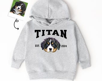 Custom Pet Portrait Kids Sweatshirt: Personalized Dog Photo Hoodie, Kids Hoodie.