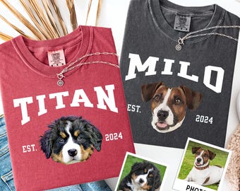 Comfort Colors Custom Dog Portrait Shirt: Retro Pet Photo Gift