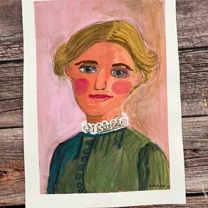portrait of a woman in a green dress