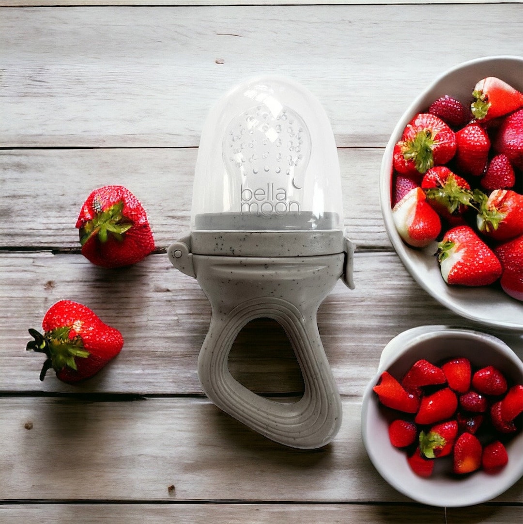 Baby Weaning Fruit Feeder - Grey, Baby Led Weaning, Silicone Feeder ...