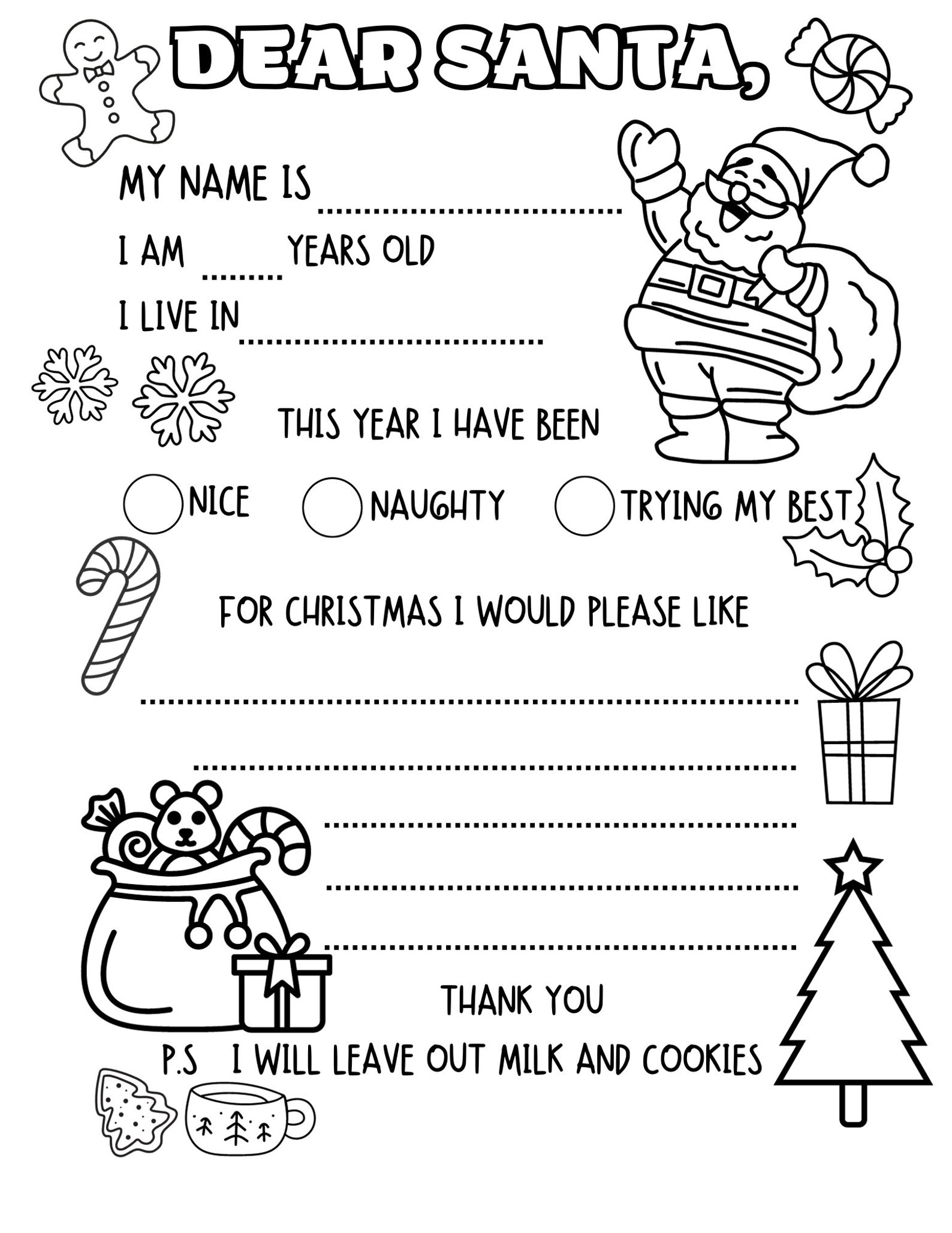 Letter To Santa Printable Coloring Sheet Digital PDF Etsy letter-to-santa-printable-coloring-sheet-digital-pdf-etsy