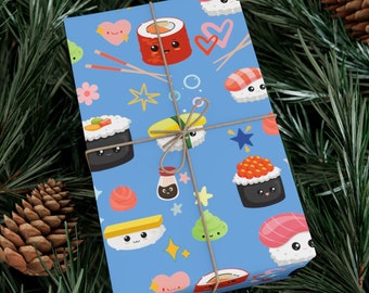 Cute Sushi Wrapping Paper, Sushi wrapping paper, teen gift, foodie gifts, sushi gift, cute wrapping paper, Christmas wrapping paper, Sushi