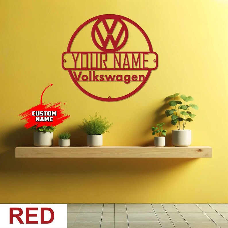 Volkswagen Car Logo Personalized Metal Sign Volkswagen Metal Etsy