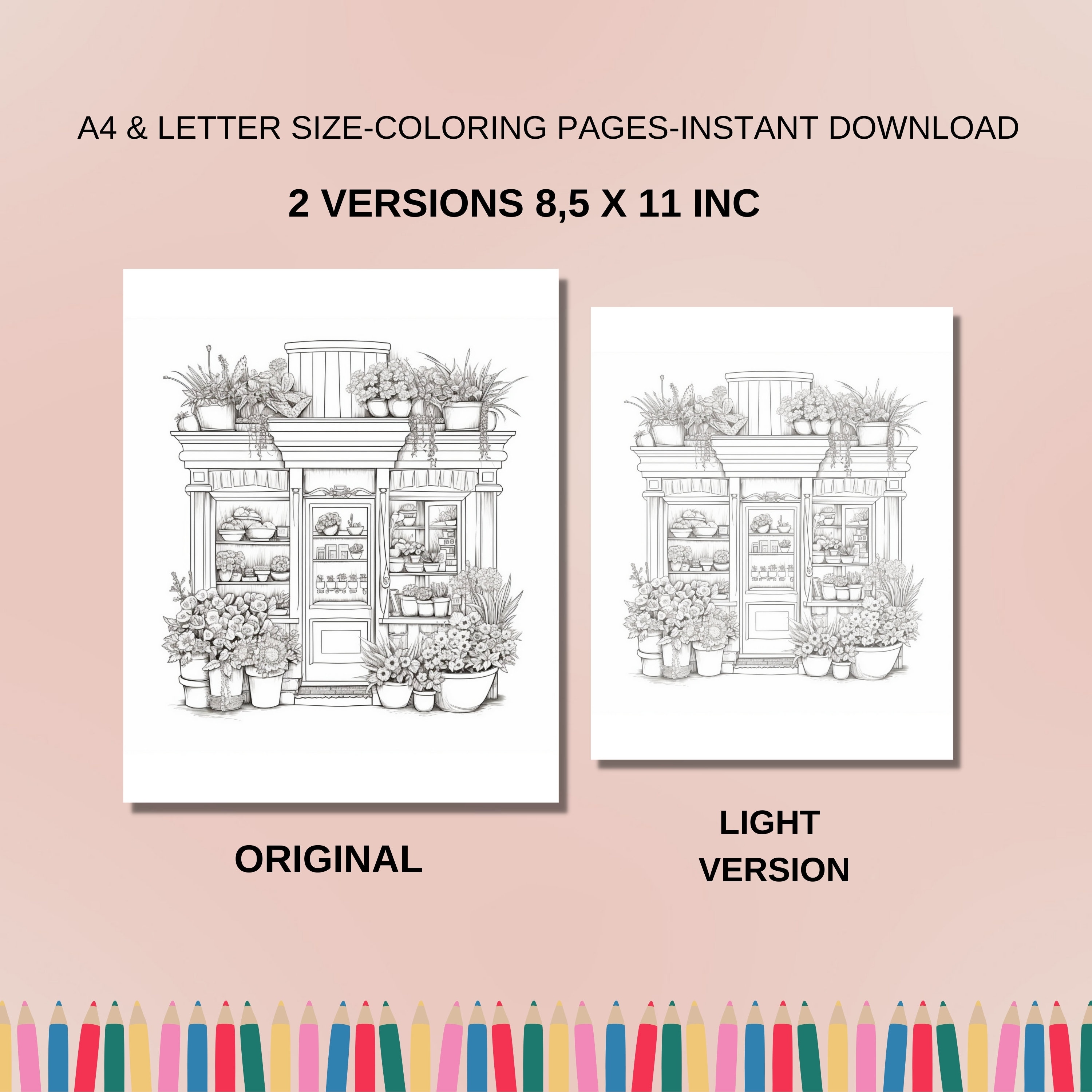 40 Flower Shop Coloring Pages, Flower Storefront Coloring Sheets ...