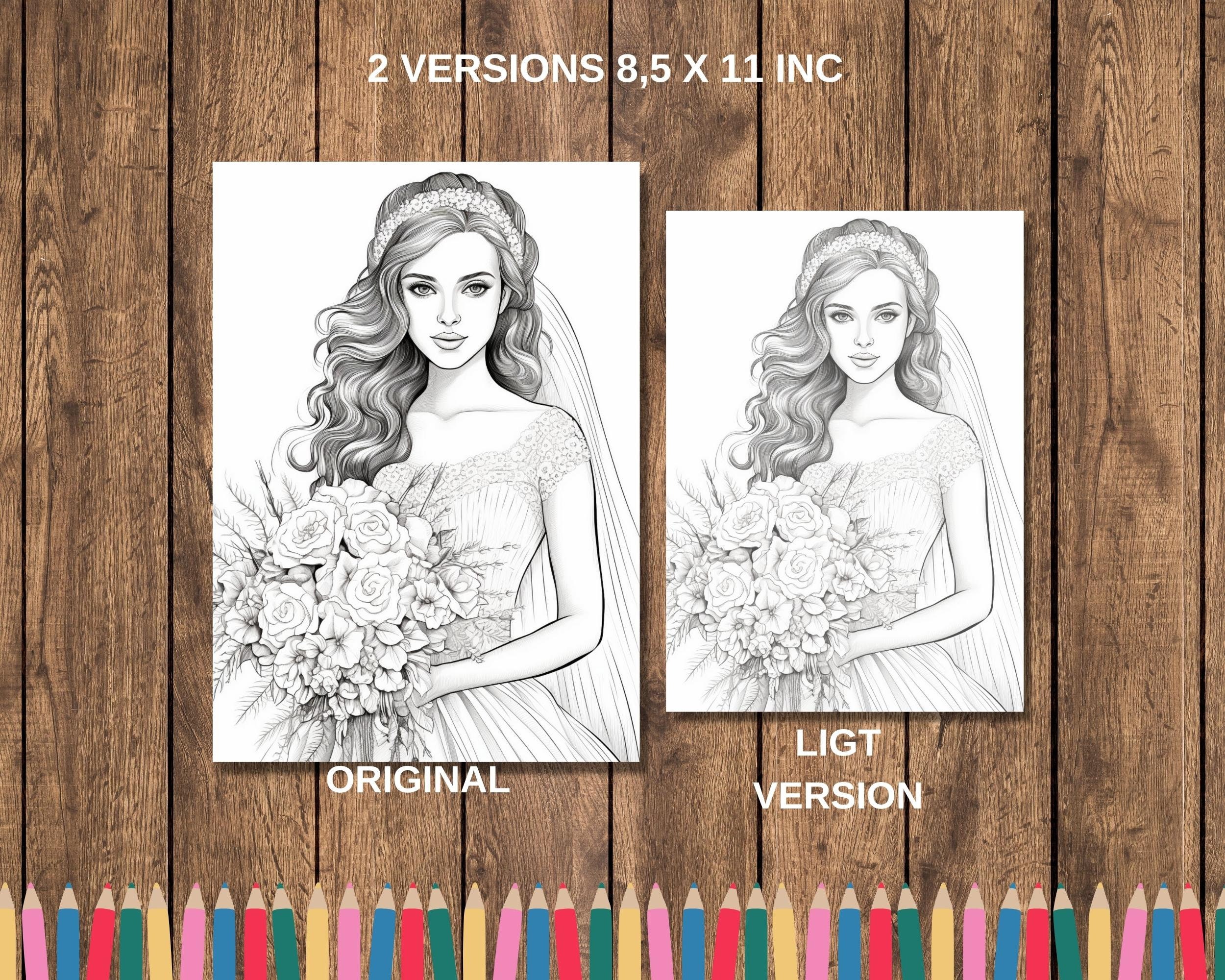 50 Wedding Coloring Pages, Wedding Coloring Sheet for Adults , Adult