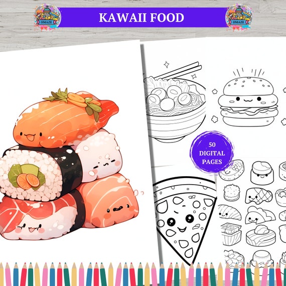 50 Kawaii Food Coloring Pages, Kawaii Cake, Cute Coloring, Kawaii Gifts, Cute Kawaii, Kawaii Anime, Kawaii Food, Kawaii Coloring Book Pages