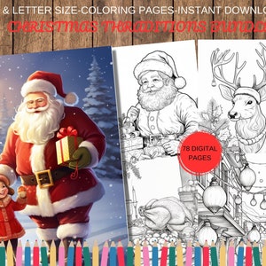 Christmas Traditions Coloring Book, Christmas Coloring Pages, Christmas Coloring Sheets,Winter Coloring Pages, Christmas Coloring Book Pages