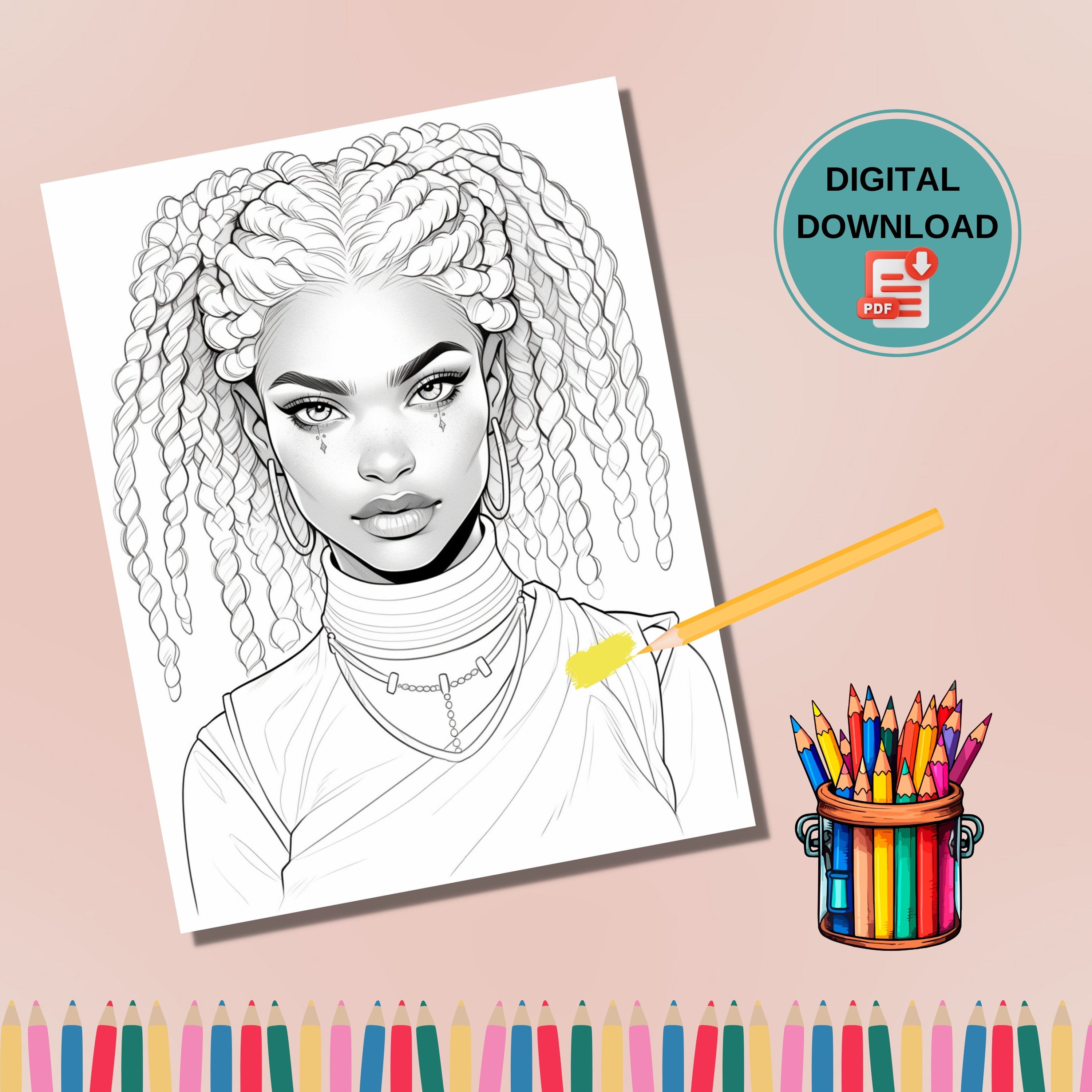 55 Beautiful Anime Black Women Coloring Book Pages, Black Beauty Coloring Pages Mange Coloring ...