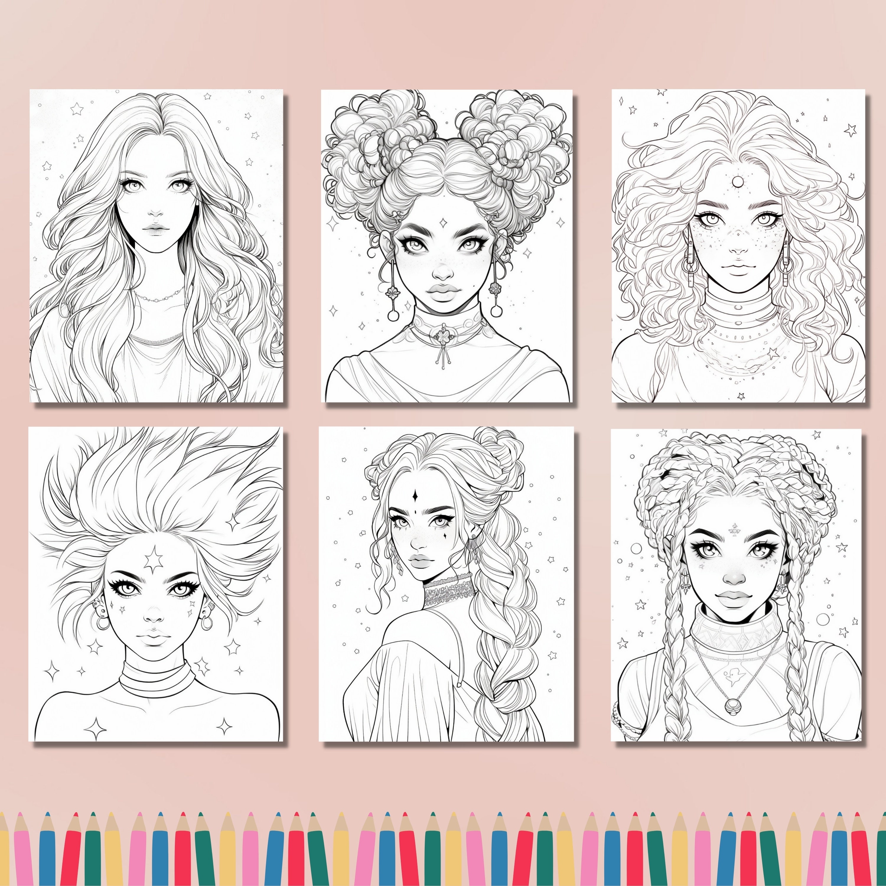 70 Anime Galaxy Girls Coloring Page, Manga Fantasy Coloring Book Pages ...