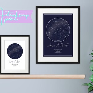 Carte astrale personnalisée maison / date / cadeau naissance / mariage / fiançailles / fils / fille / anniversaire / couple / anniversaire / cadeau
