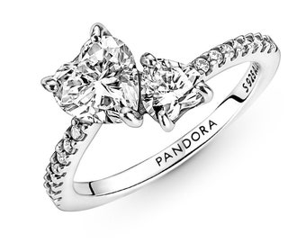 New Pandora Heart Sparkling Ring Trending Now: Silver Womens Ring with Accented Shank from Pandora Gift Ideas S925 ALE 191198C01