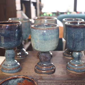 Blue Ceramic Goblet