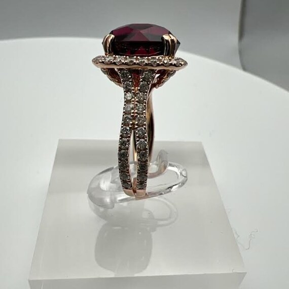 Rhodolite Garnet and Diamond Ring in Rose Gold - image 5