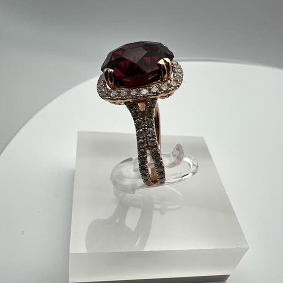 Rhodolite Garnet and Diamond Ring in Rose Gold - image 4