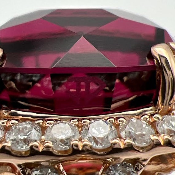 Rhodolite Garnet and Diamond Ring in Rose Gold - image 6