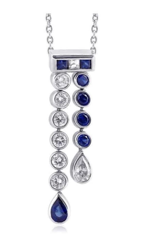 sapphire and diamond necklace Gem