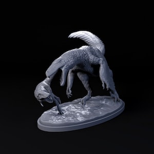 Dakotaraptor Hunting Young T-Rex 1:35 Scale Model - Exceptional 3D Resin Printed Miniature Model | Dinosaurs, TableTop Gaming, Jurassic