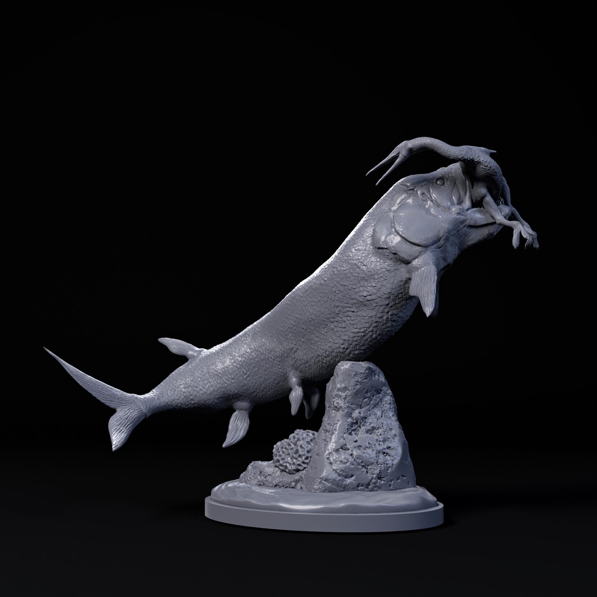 Xiphactinus Hunting Hesperornis Resin Miniature – Tabletop Gaming