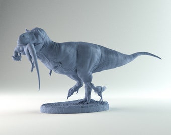 ティラノサウルス・レックスと子 1/35スケールモデル - 3Dプリント樹脂