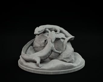 Miniatuurmodel diceratosaurus: 3D-harsbedrukt, gaming op tafel