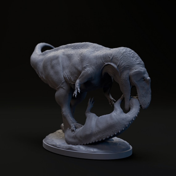 アクロカントサウルスがテノントサウルスを狩る – 3D樹脂プリントの