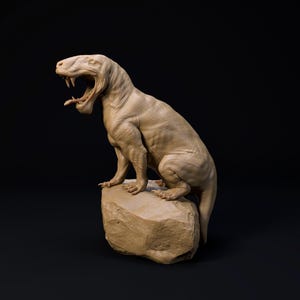 Inostrancevia Latifrons Geeuwen: schaalmodel 1:35 - uitzonderlijke 3D-harsgedrukte miniatuur | Dinosaurussen, TableTop Gaming, Jurassic