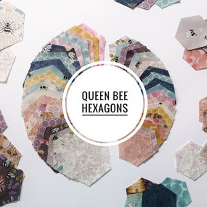 Queen Bee - Pre Cut Fabric Hexagons - Lewis & Irene -  EPP Hexies