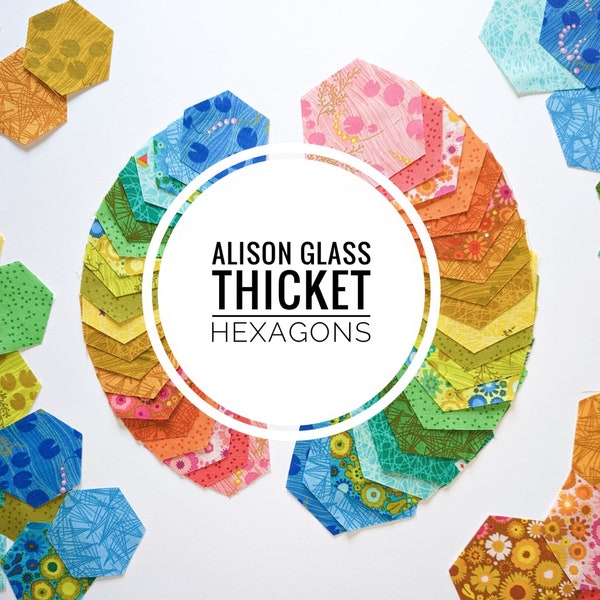 Alison Glass - Fourré - Hexagones en tissu prédécoupés - EPP Hexies