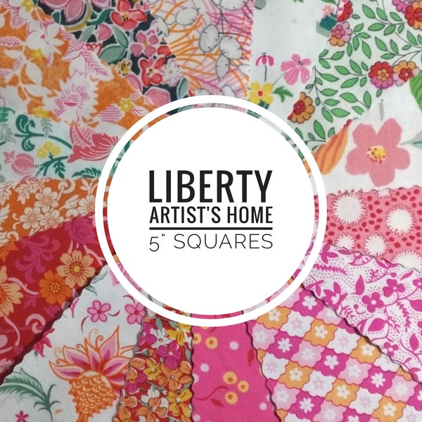 30x 5" Squares - Liberty - Artists Home Sunset - Charm Pack - Pre-cut Cotton Fabric