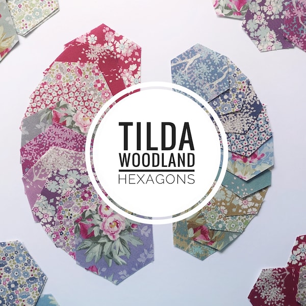 Tilda - Woodland - Pre Cut Fabric Hexagons -  EPP Hexies