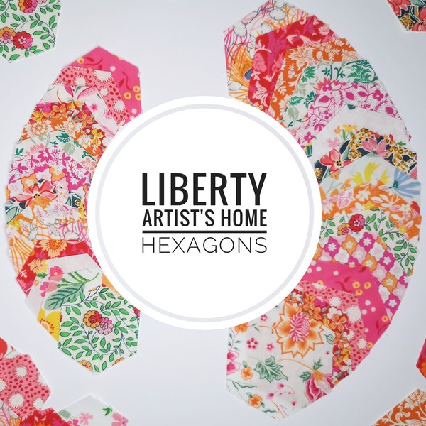 Liberty - Artists Home Sunset - Pre Cut Fabric Hexagons -  EPP Hexies