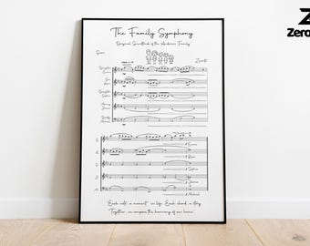 Personalized Family Sheet Music, Your Family in Music, Our Name in Music, Personalized Musical Gift, Family Symphony, Pets