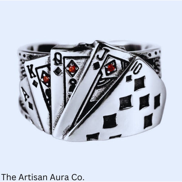 Playing Card Ring - Poker Ring - Blackjack Ring - Joker Ring - card Ring - Jewellery  - Poker Jewelery -  Rings for Her - resizable