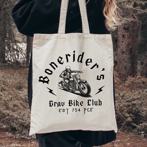 Bonerider&#39;s Bike Club Tote Bag | Red Rising Merch | Red Rising Series | Tote for Book Lover | Red Rising Gift Idea | Howler Gear | Bookish