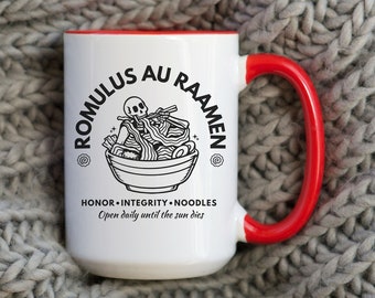 15 oz Red Rising Mug, Romulus au Raamen Mug, Red Rising Series Mug, Red Rising Merch, Mug for Book Lover, Gift for Him, Red Rising Gift Mug