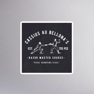 Cassius&#39;s Razor Master bubble-free stickers, Red Rising Sticker, Red Rising Merch