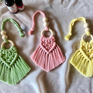 マクラメエッセンシャルオイルディフューザー | アロマテラピー | マクラメオーナメント | ボヘミアン風デコレーション