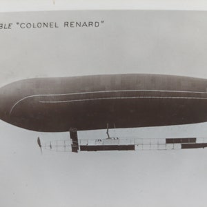 Dirigeable militaire français « Colonel Renard », premiers avions, premiers engins volants, transport aérien, carte postale d'aviation, dirigeable zeppelin