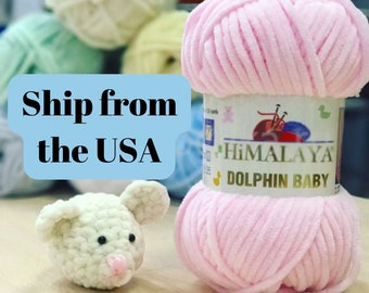 Himalaya Dolphin Baby, Fluwelen garen, Pluche garen, Dikke deken amigurumi, Super Bulky 6 Baby Chenille Garen, Zacht garen, Chunky garen, Zachte DIY