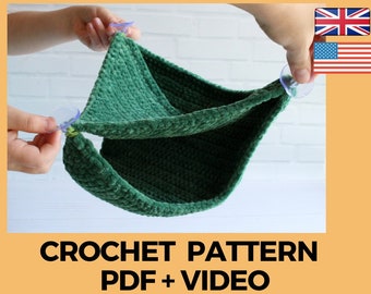 Crochet Leopard Gecko Hammock Pattern, Reptile Bed (PDF + Video)