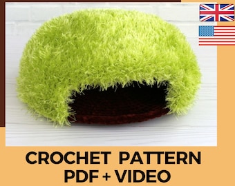 Crochet Reptile Hide Pattern: 2-in-1 Double Sided Pet Cave (PDF+Video)