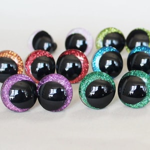 10psc/5pair 18mm/0,7inch Cartoon Round glitter toy eyes off-centered Large funnny doll eyes With handpress washer for plush craft Amigurumi