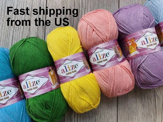 Alize Cotton Gold Yarn: Mercerized Cotton Blend for Crochet & Knitting