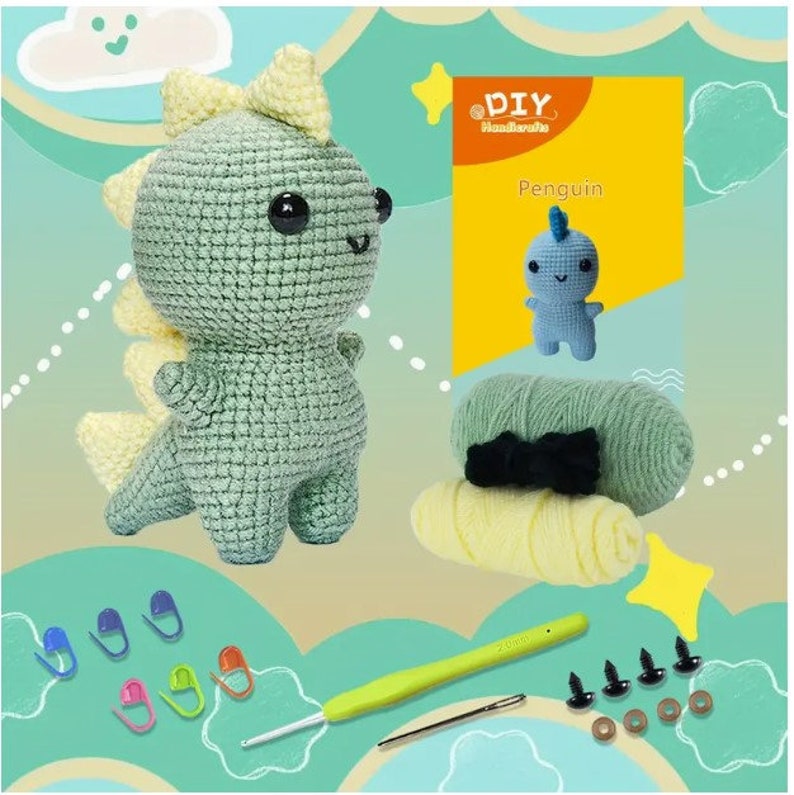 Penguin Crochet Kit, Beginner Yarn Kit with Video Tutorial image 8
